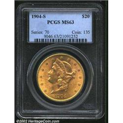 1904-S $20 MS63 PCGS. Mintage: 5,134,175....