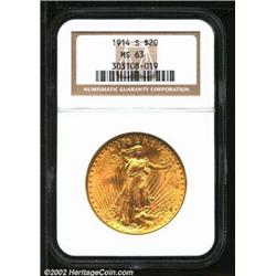 1914-S $20 MS63 NGC. Mintage: 1,498,000....