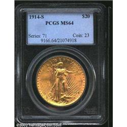 1914-S $20 MS64 PCGS. Mintage: 1,498,000....