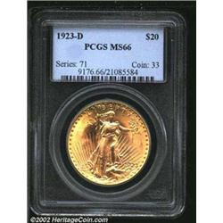 1923-D $20 MS66 PCGS. Mintage: 1,702,250....