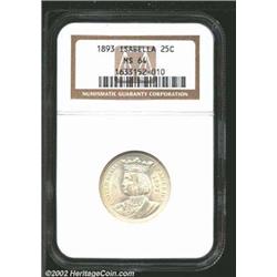 1893 25C Isabella Quarter MS64 NGC. Mintag...