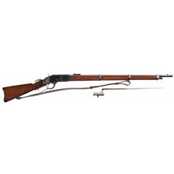 Excellent Winchester Model 1873 Lever Action Musket with Factory Letter, Bayonet and Sling