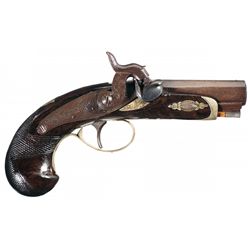 Henry Deringer Percussion Pocket Pistol with Rare Calhoun (Nashville, Tennessee) Agent Markings