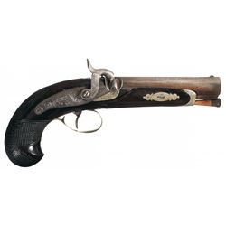 Henry Deringer Philadelphia Percussion Pistol with Frontier Inscription