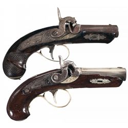 Collector's Lot of Two Deringer Marked Percussion Pistols