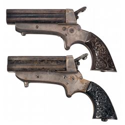 Two Tipping & Lawden Sharps Patent Four Barrel Derringers