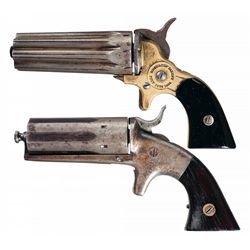 Collector's Lot of Two American Antique Pepperboxes