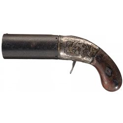 Scarce Pecare & Smith Ten Shot Pepperbox Pistol with Shielded Barrels