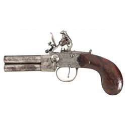 English D, Egg Four Barrel Flintlock Pistol
