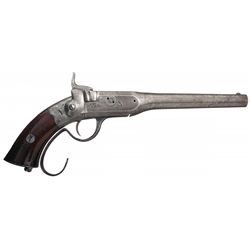 Rare Finely Engraved Perry First Type Breech Loading Percussion Pistol with London Retailer Markings