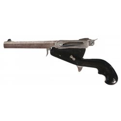 Unusual Breech Loading Single Shot Pistol Marked "PATENT"