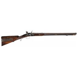 Unique Engraved Gold Banded English Blissett Combination Flintlock and Percussion Rifle