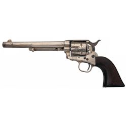 Documented Ainsworth Inspected Nickel Plated U.S. Colt Black Powder Cavalry Model Single Action Army