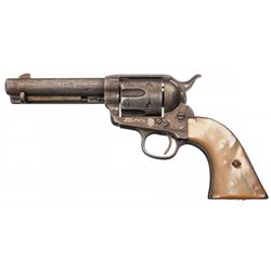 Texas Shipped Factory Engraved Black Powder Colt Single Action Army with Pearl Grips and Factory Let