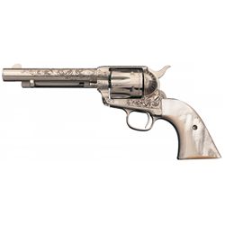 Factory Engraved Black Powder Colt Single Action Army Revolver with Factory Letter