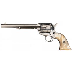 Historic Colt Frontier Six Shooter Single Action Army Revolver with Pearl Grips, Factory Letter and 
