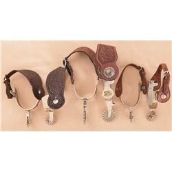 Three Pairs of Drop Shank Spurs by Ricardo