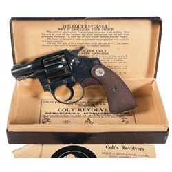 Outstanding Pre-War Colt 22 Caliber Bankers Special Double Action Revolver with Original Box