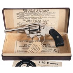 Exceptionally Scarce Nickel Colt Police Positive 32 Double Action Revolver with Original Box