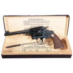 Excellent Colt 2nd Issue Officers Model Heavy Barrel Target Revolver with Original Box