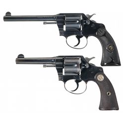 Collector's Lot of Two Very High Conditioned Colt Police Positive Double Action Revolvers with Diffe