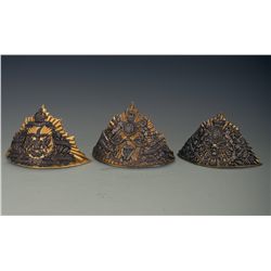 Three British Officer's Czapka Plates