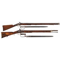 Two British Military Percussion Longarms with Bayonets