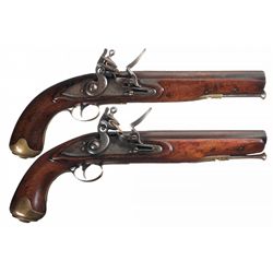 Pair of Massive British Flintlock Martial Pistols