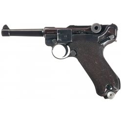 41 Dated Mauser byf Code KU Rework P08 Luger Semi-Automatic Pistol with Reproduction Holster