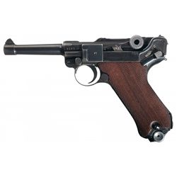 World War II Nazi 42 Date "byf" Code Luger Pistol with Holster