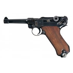 World War II Mauser "1940" Date, "42" Code Luger Semi-Automatic Pistol