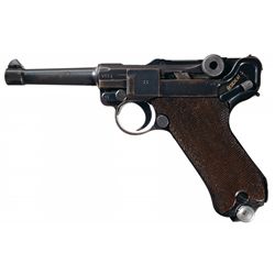 World War II Nazi Mauser "byf" Code 42 Dated P.08 Luger Semi-Automatic Pistol