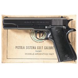Excellent Argentine Model 1927 Semi-Automatic Pistol with Original Box