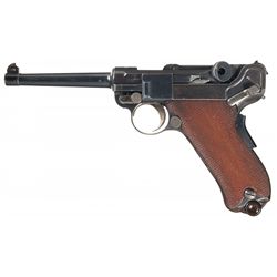 DWM Model 1900 Cross in Sunburst Swiss Military Luger Semi-Automatic Pistol with Holster