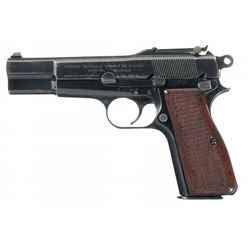 Pre-War Fabrique Nationale Model 1935 High Power Semi-Automatic Pistol with Tangent Sight and Slotte