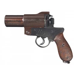 Scarce Late World War II Japanese Type 10 Flare Pistol with Extremely Rare Late War Canvas/Leather H