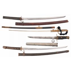 Three Japanese Swords and One Dirk