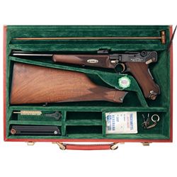 Desirable Original Mauser "75th Year" Cased 1902 Luger Carbine Parabellum Commemorative with Matchin