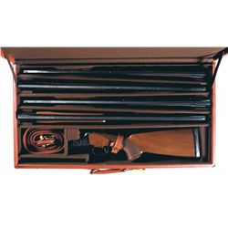 Engraved Browning Grade I Four Barrel Set Citori Skeet Over/Under Shotgun with Case and Boxes