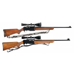 Collector's Lot of Two Browning BAR Semi-Automatic Rifles with Leupold Scopes