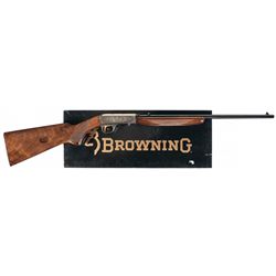 Belgian Browning Grade C .22 Caliber Semi-Automatic Rifle in .22 Short with Box and Case