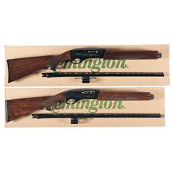 Collector's Lot of Two Boxed Remington 1100 Semi-Automatic Small Gauge Shotguns