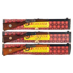 Three Very Scarce Boxed Winchester Model 94 Commemorative Saddle Ring Lever Action Carbines