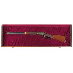 Cased Factory Engraved Gold Highlighted Winchester Model 94AE XTR Lever Action Rifle