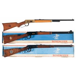 Three Winchester Model 94 Lever Action Commemorative Long Guns