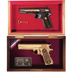 Two Cased Colt Semi-Automatic Pistols