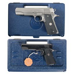Collector's Lot of Two Cased Colt Series 80 Pistols