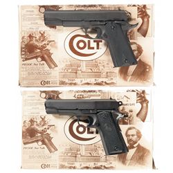 Two Colt Model 1991A1 Semi-Automatic Pistols with Cases