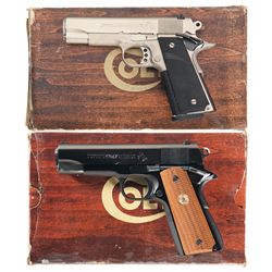 Two Colt Series 70 Semi-Automatic Pistols
