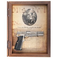Cased and Engraved Browning Hi-Power America's Legacy of Liberty Commemorative with Plastic Case